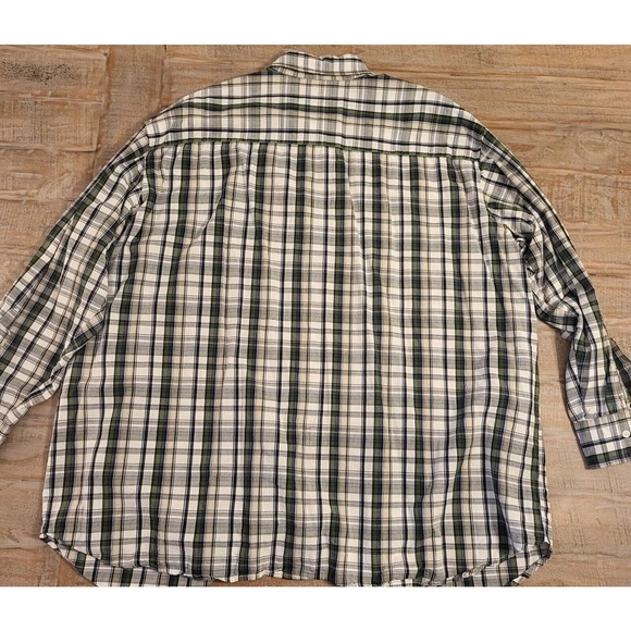 PROFILE 3X MEN GREEN AND BLUE PLAID 100% COTTON SHIRT BUTTON UP DOWN - Picture 3 of 5